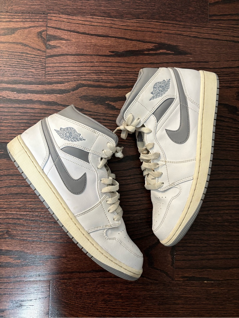 Jordan Air Jordan 1 Mid White Stealth Grey Sneakers Men’s US 12 - Picture 3 of 12